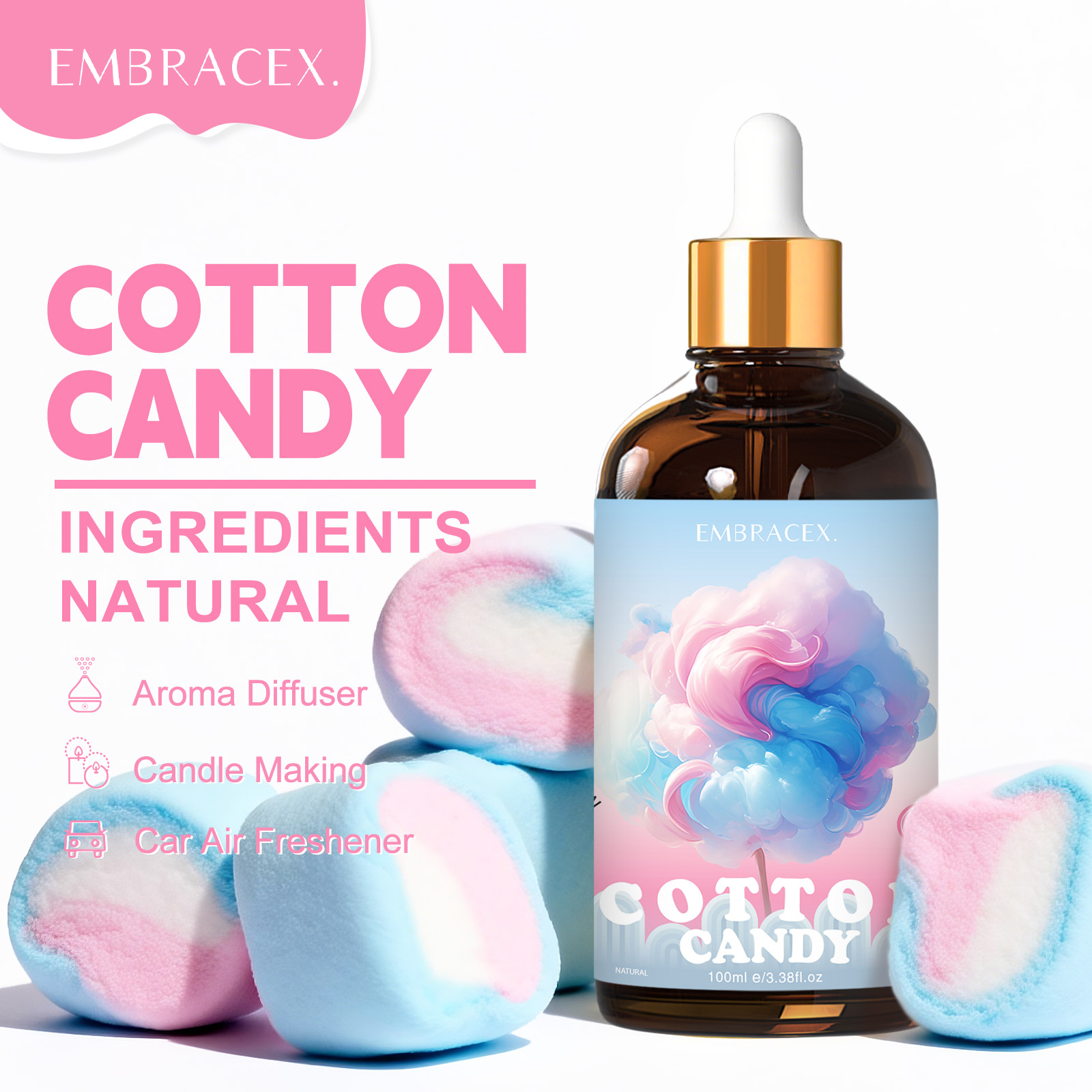 Home Fragrance Gift - 100ml Cotton Candy Fragrance Oils Diffusers